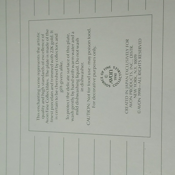 Vintage 1990 Avon Mother's Day Plate in Original Box - Picture 5 of 5